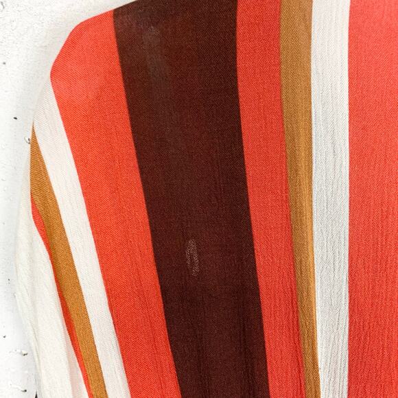 Elan Striped Maxi Cover Up Dress Plunging Bodice Slit Skirt Stripe Size Small - Picture 10 of 12